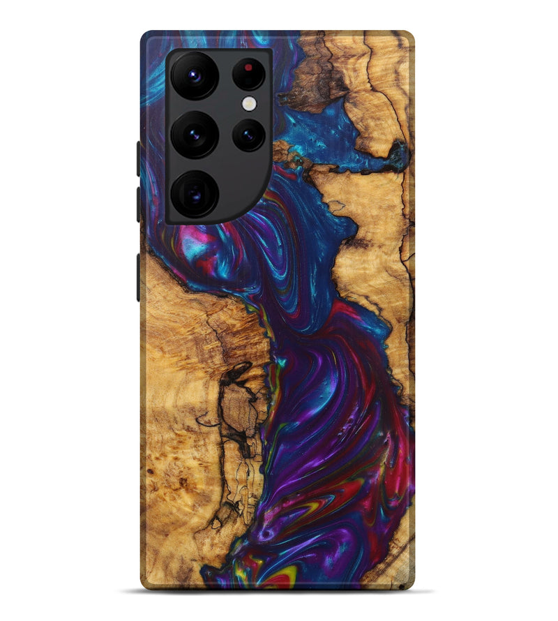 Galaxy S22 Ultra Wood+Resin Live Edge Phone Case - Regine (Light Blue, 596648)