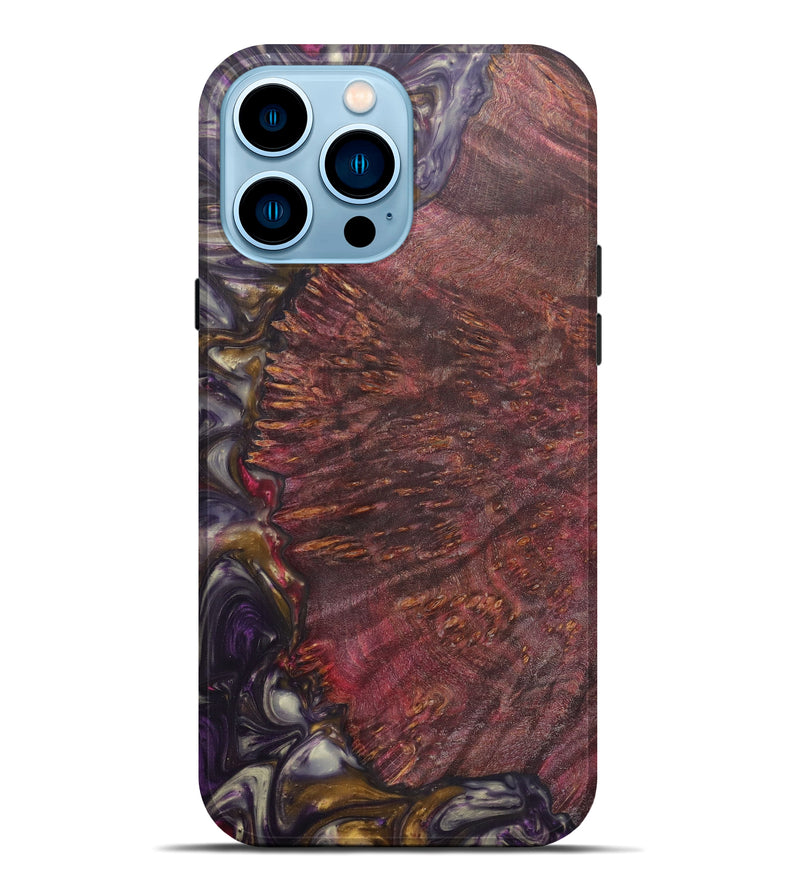 iPhone 14 Pro Max Wood+Resin Live Edge Phone Case - Dorothea (Purple, 600143)
