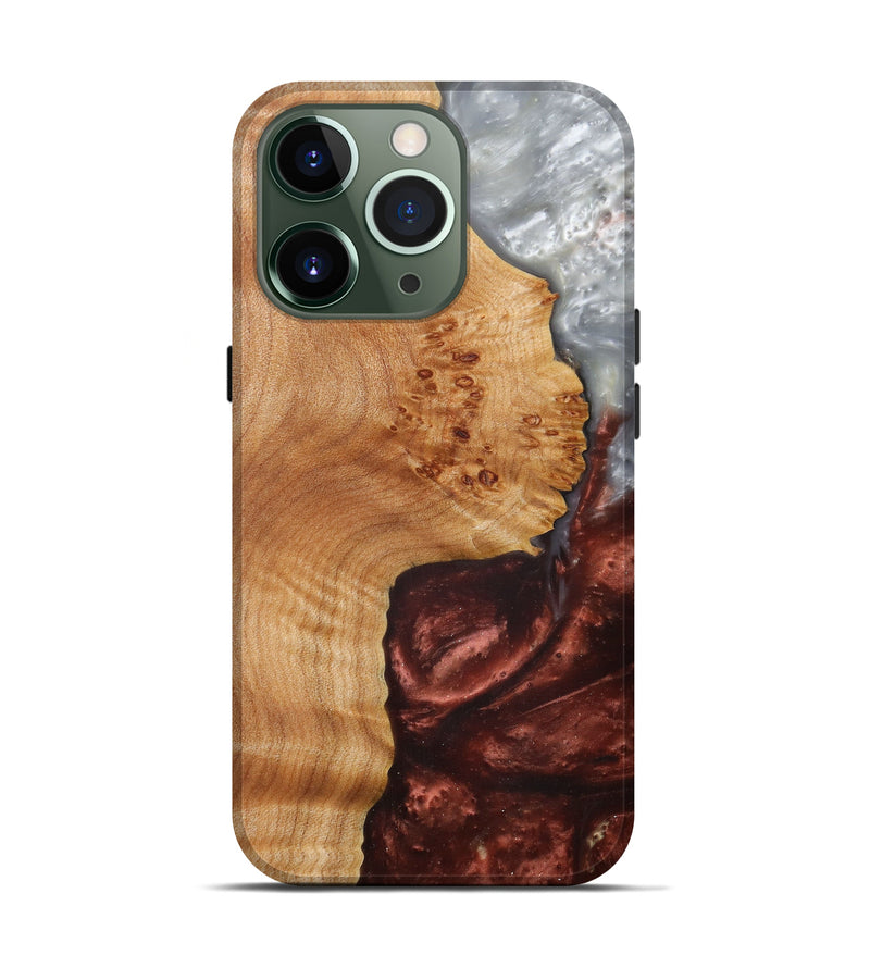 iPhone 13 Pro Wood+Resin Live Edge Phone Case - Cathlene (Metallic, 597348)
