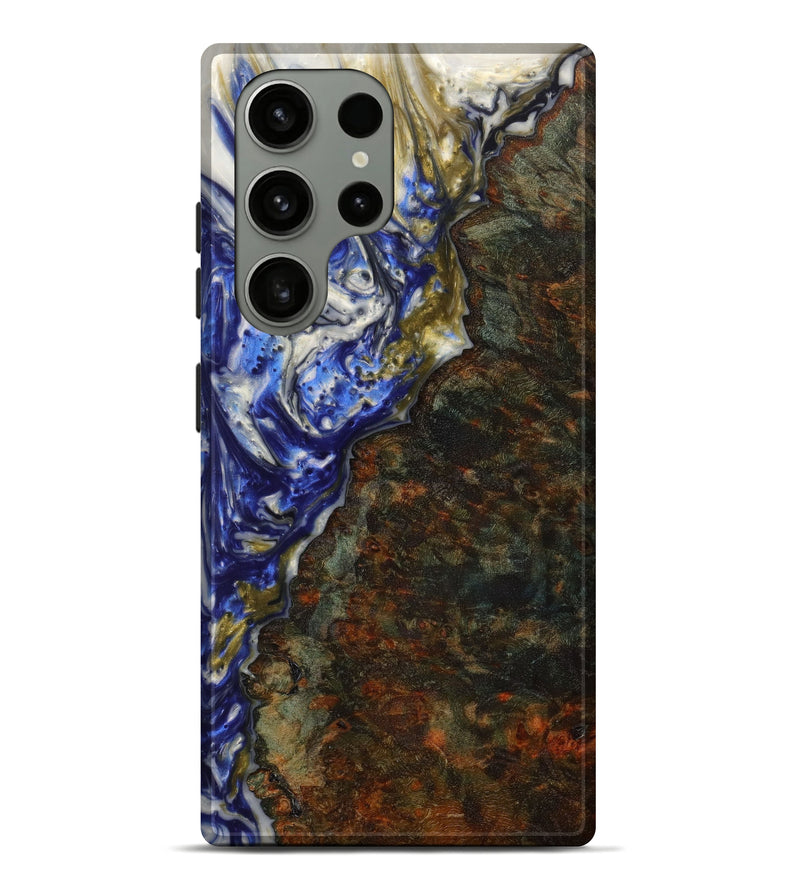 Galaxy S23 Ultra Wood+Resin Live Edge Phone Case - Addalyn (Blue, 623008)