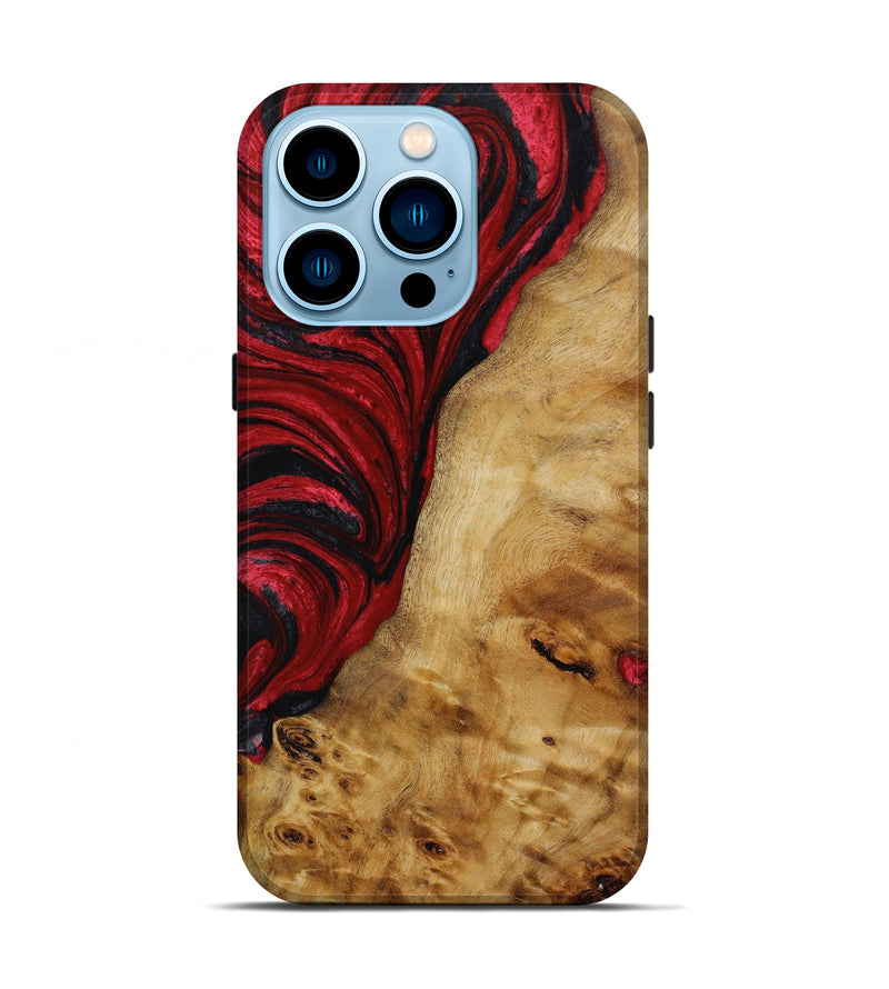 iPhone 14 Pro Wood+Resin Live Edge Phone Case - Kent (Red, 644799)