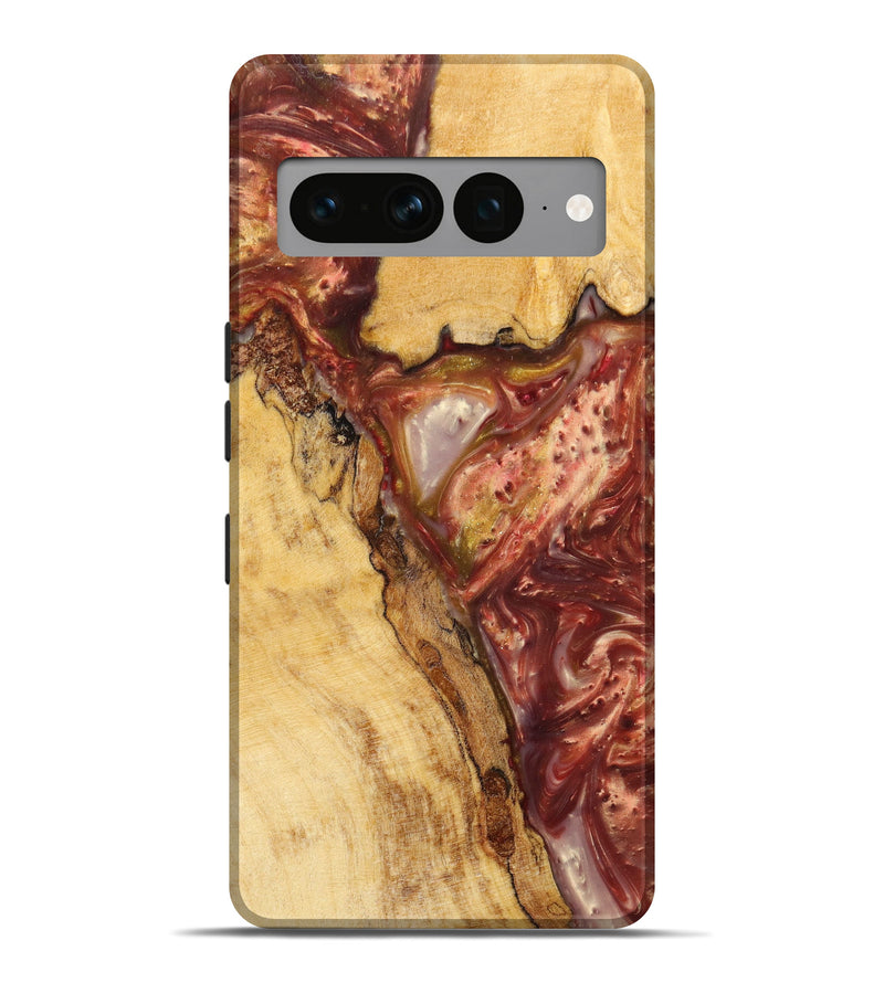 Pixel 7 Pro Wood+Resin Live Edge Phone Case - Peggie (Red, 633174)