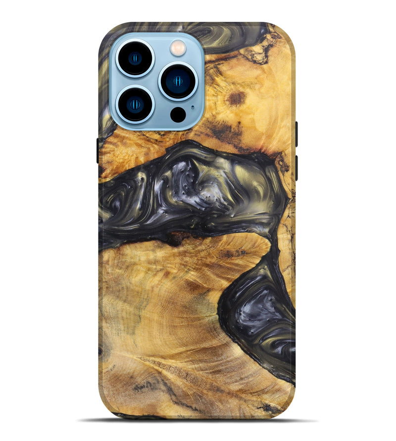 iPhone 14 Pro Max Wood+Resin Live Edge Phone Case - Mcarthur (Metallic, 624491)