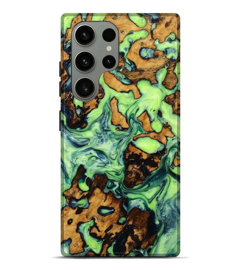 Galaxy S23 Ultra Wood+Resin Live Edge Phone Case - Tameka (Green, 647397)