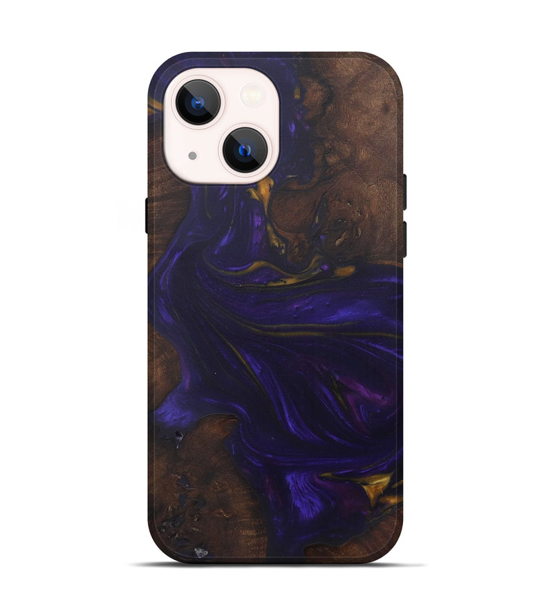 iPhone 13 Wood+Resin Live Edge Phone Case - Eddie (Purple, 573583)