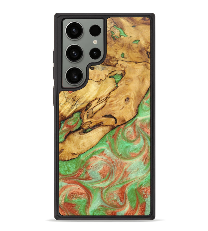 Galaxy S23 Ultra Wood+Resin Phone Case - Deon (Green, 625738)