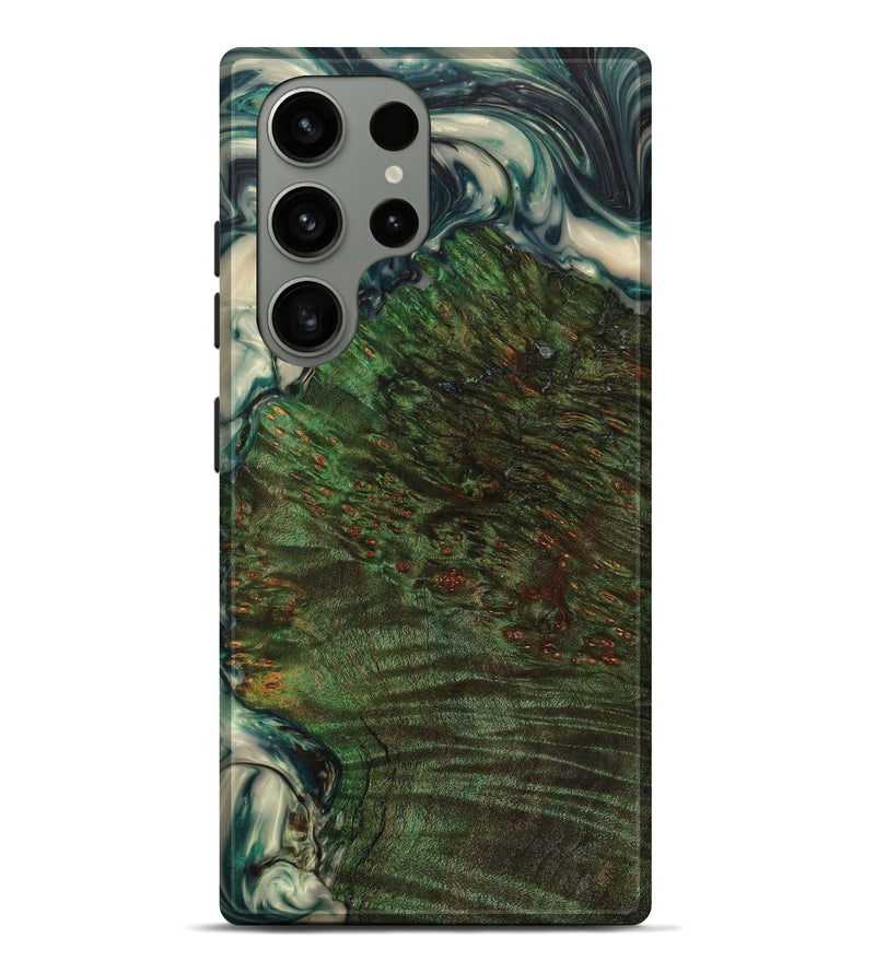 Galaxy S23 Ultra Wood+Resin Live Edge Phone Case - Myra (Green, 623099)