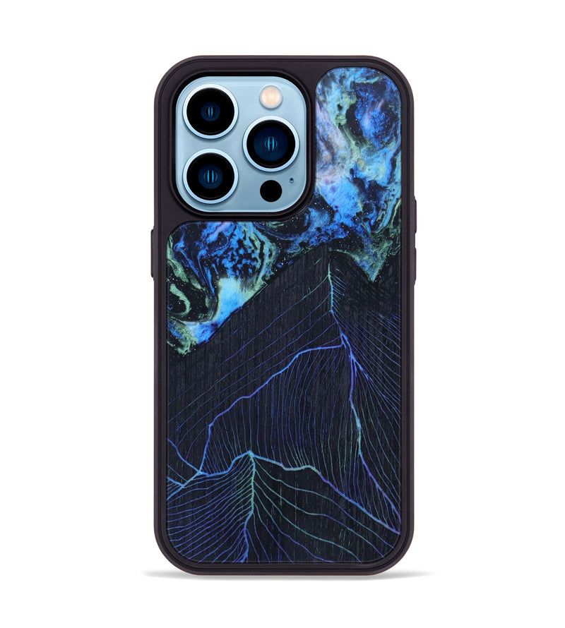 iPhone 14 Pro Wood+Resin Phone Case - Karyme (Aurora, 621261)