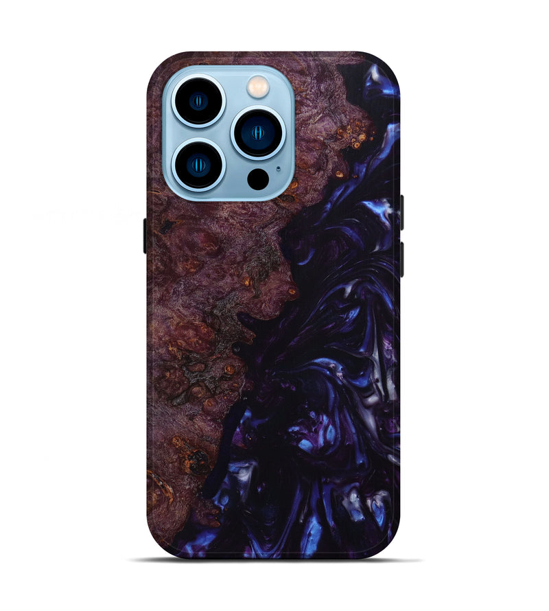 iPhone 14 Pro Wood+Resin Live Edge Phone Case - Gianna (Purple, 633188)