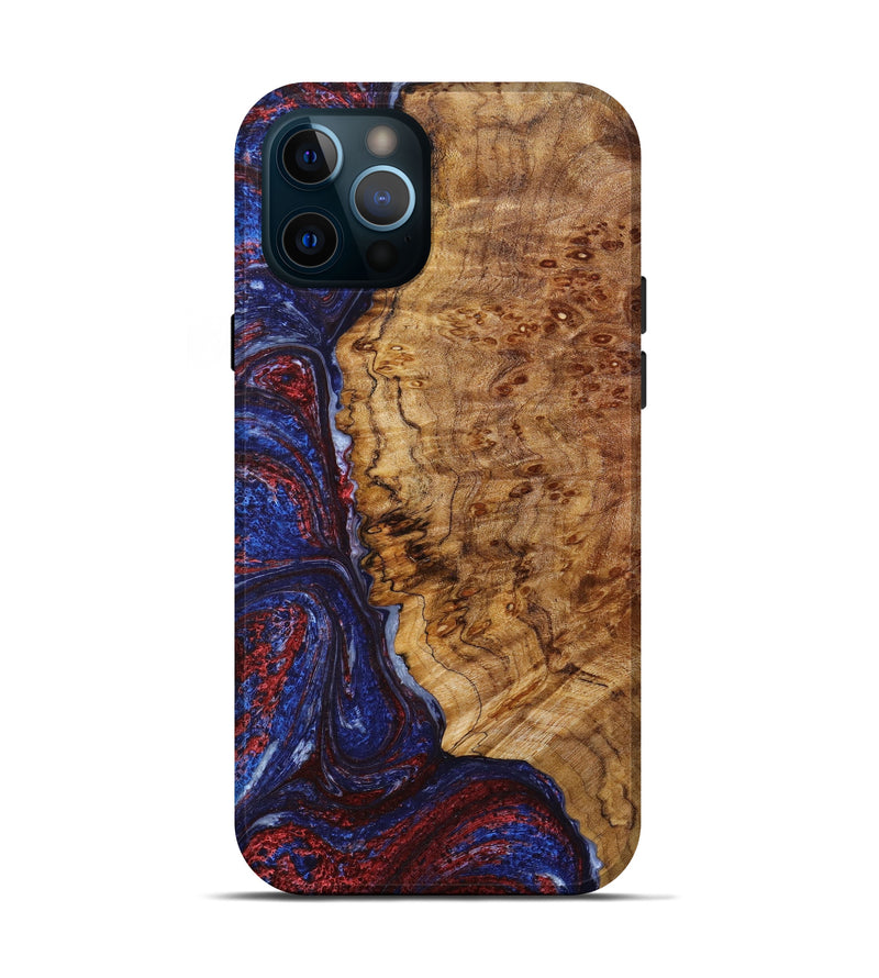 iPhone 12 Pro Wood+Resin Live Edge Phone Case - Zoe (Blue, 637731)