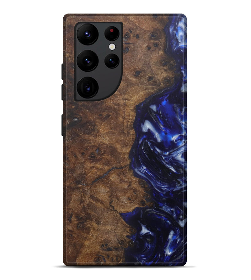 Galaxy S22 Ultra Wood+Resin Live Edge Phone Case - Phedra (Dark Blue, 576781)