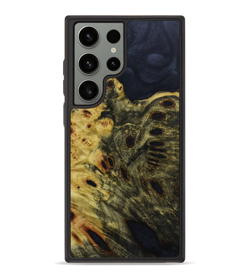 Galaxy S23 Ultra Wood+Resin Phone Case - Mekhi (Black & White, 643677)