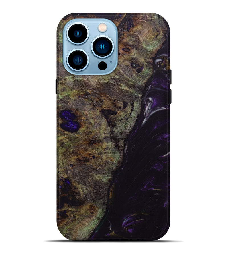iPhone 14 Pro Max Wood+Resin Live Edge Phone Case - Judi (Purple, 631239)