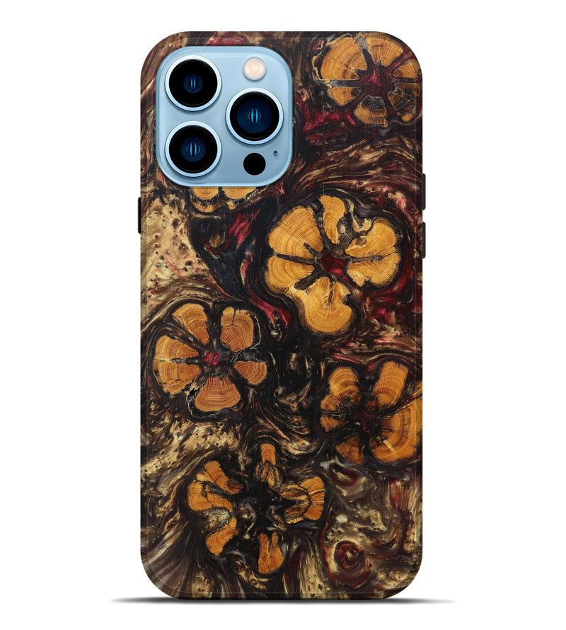 iPhone 14 Pro Max Wood+Resin Live Edge Phone Case - Bradley (Metallic, 607192)