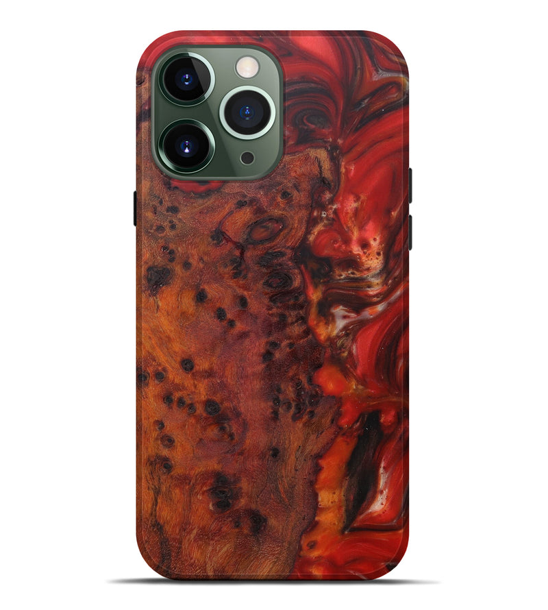 iPhone 13 Pro Max Wood+Resin Live Edge Phone Case - Gustavo (Red, 641765)