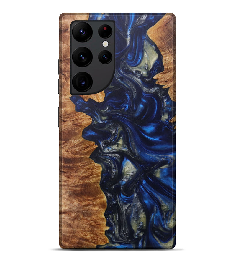 Galaxy S22 Ultra Wood+Resin Live Edge Phone Case - Jacqueline (Dark Blue, 586285)
