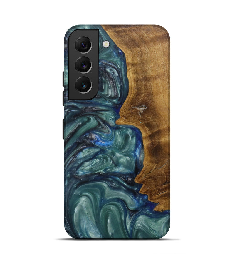 Galaxy S22 Wood+Resin Live Edge Phone Case - Jaman (Light Blue, 593335)