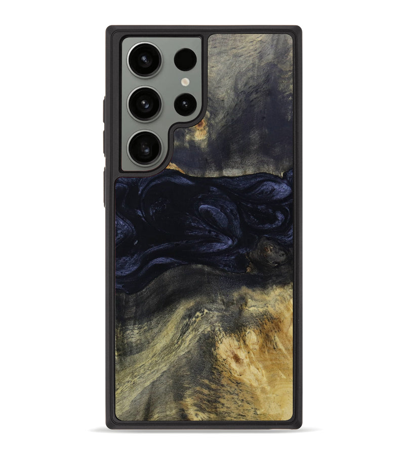 Galaxy S23 Ultra Wood+Resin Phone Case - Deborah (Black & White, 642707)