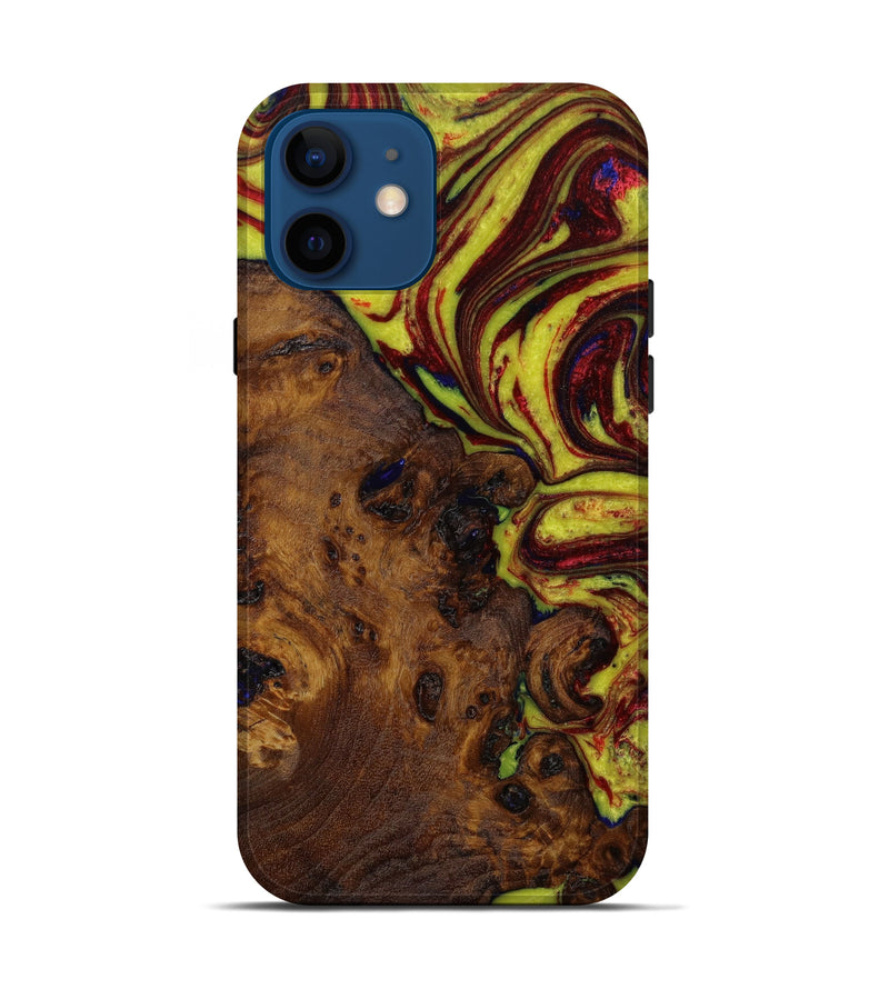 iPhone 12 Wood+Resin Live Edge Phone Case - Eden (Red, 646536)