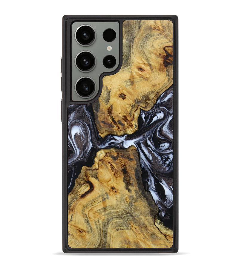 Galaxy S23 Ultra Wood+Resin Phone Case - Phil (Black & White, 623308)