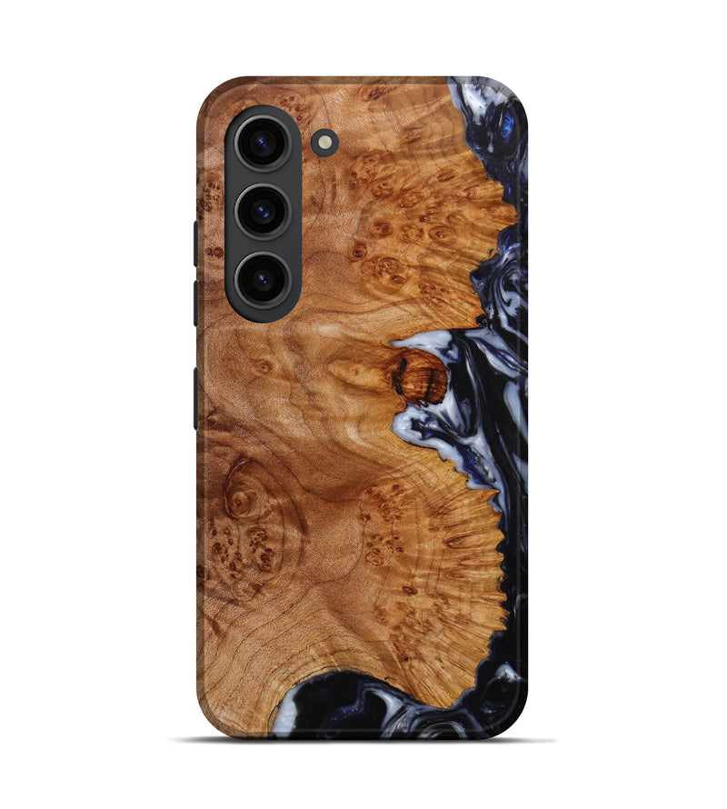 Galaxy S23 Wood+Resin Live Edge Phone Case - Belinda (Black & White, 645068)