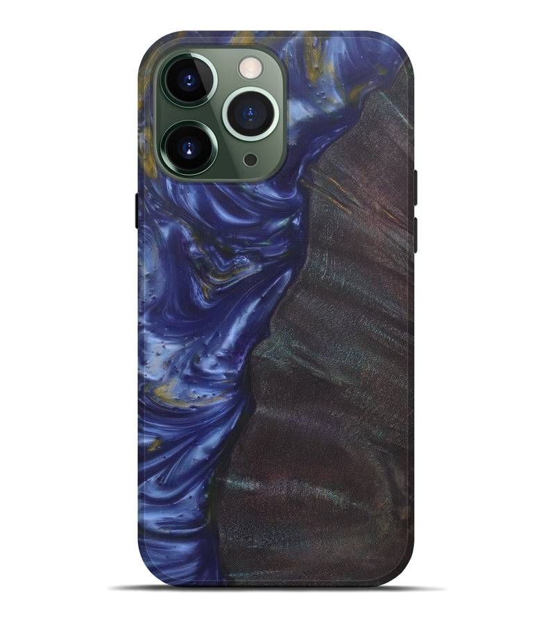 iPhone 13 Pro Max Wood+Resin Live Edge Phone Case - Kiem (Light Blue, 579141)