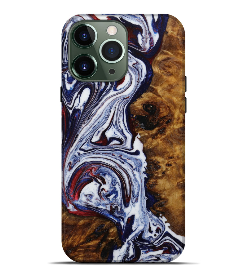 iPhone 13 Pro Max Wood+Resin Live Edge Phone Case - Wilson (Blue, 648207)