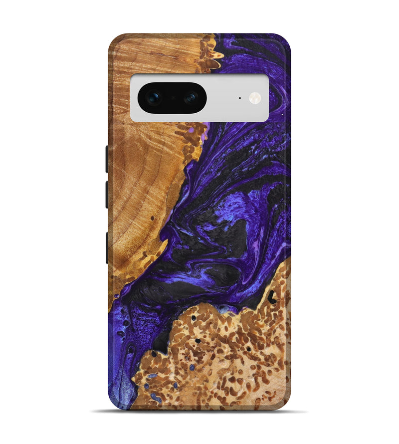Pixel 7 Wood+Resin Live Edge Phone Case - Myrna (Purple, 636303)