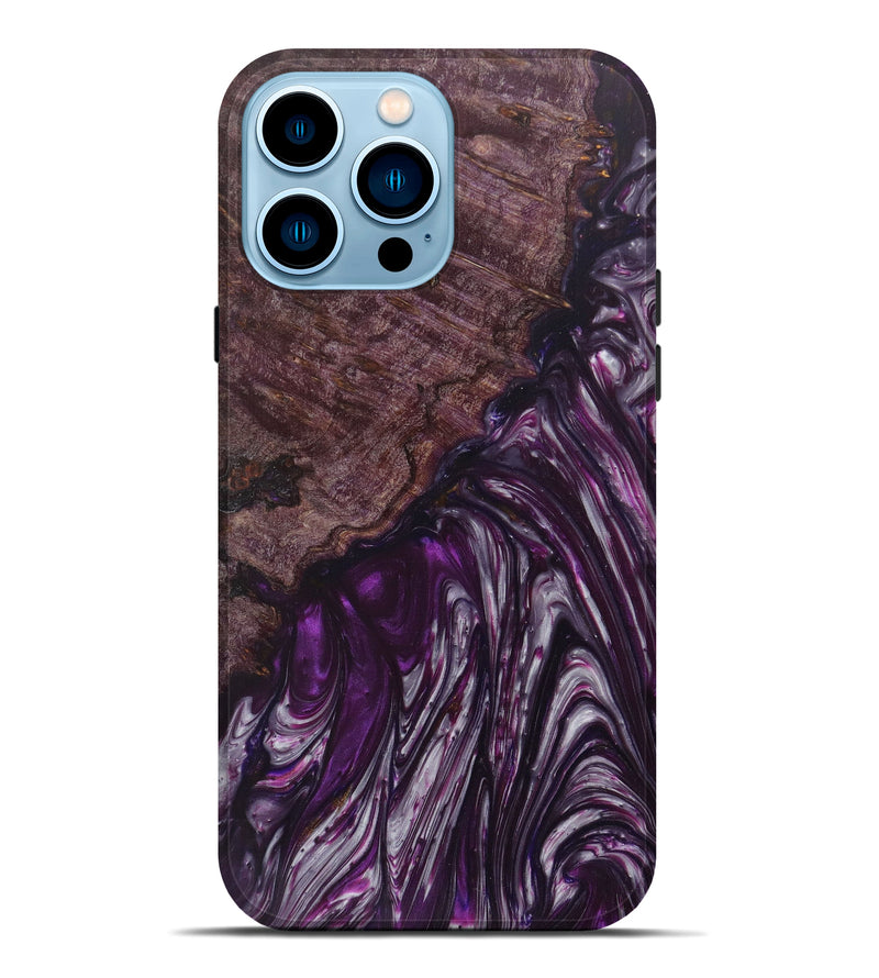 iPhone 14 Pro Max Wood+Resin Live Edge Phone Case - Tahj (Purple, 621670)