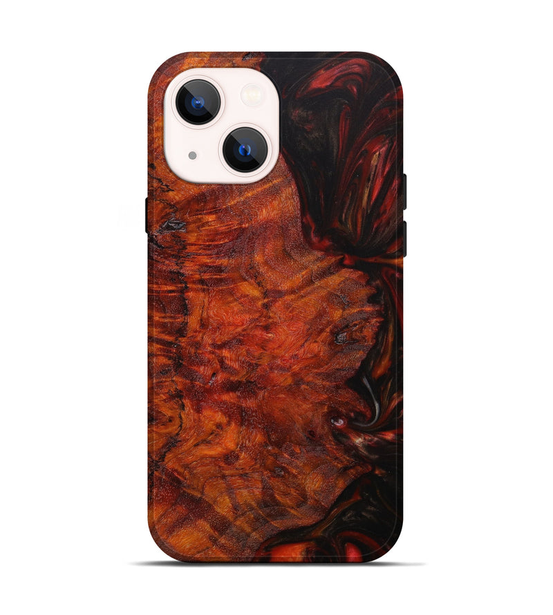 iPhone 14 Wood+Resin Live Edge Phone Case - Eleanore (Red, 633230)