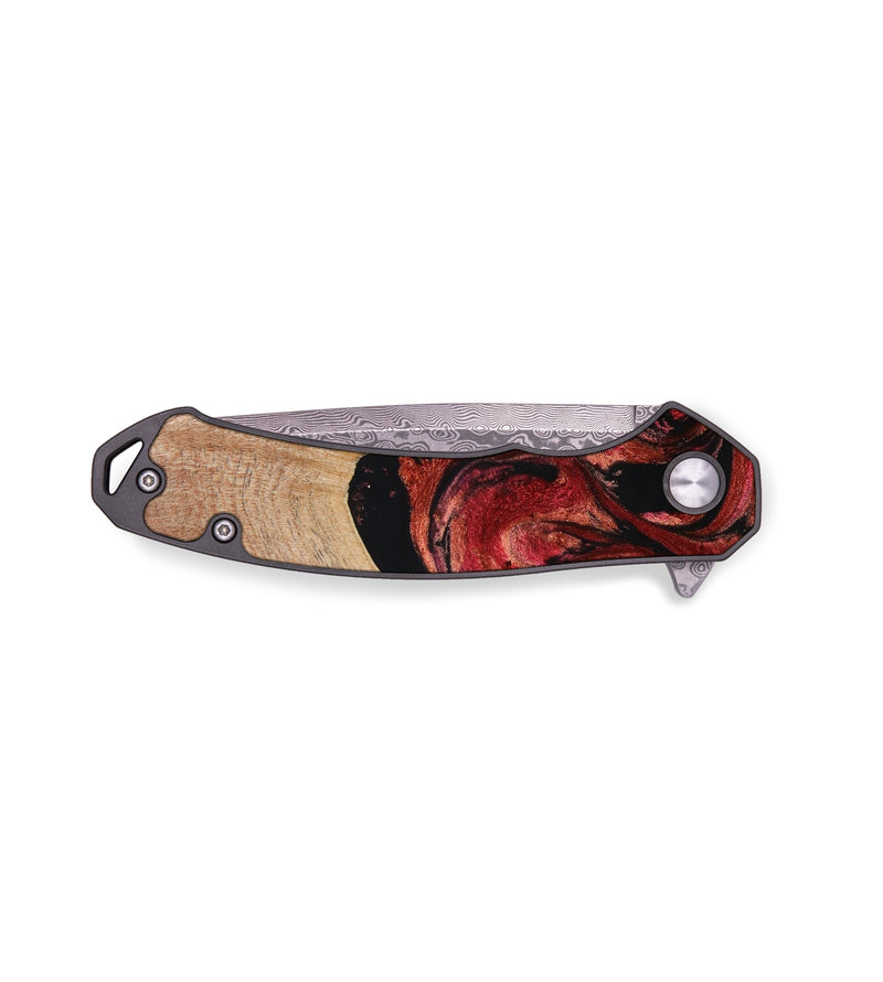 EDC Wood+Resin Pocket Knife - Tatyana (Red, 647278)