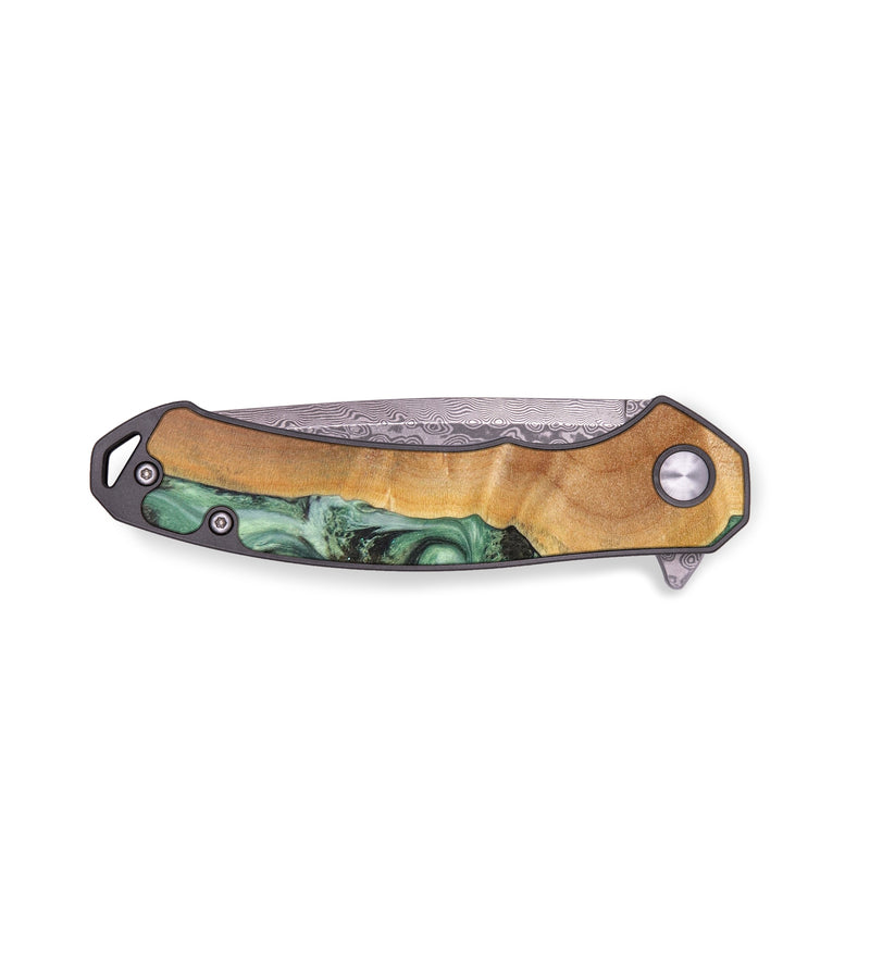 EDC Wood+Resin Pocket Knife - Harlow (Green, 637081)