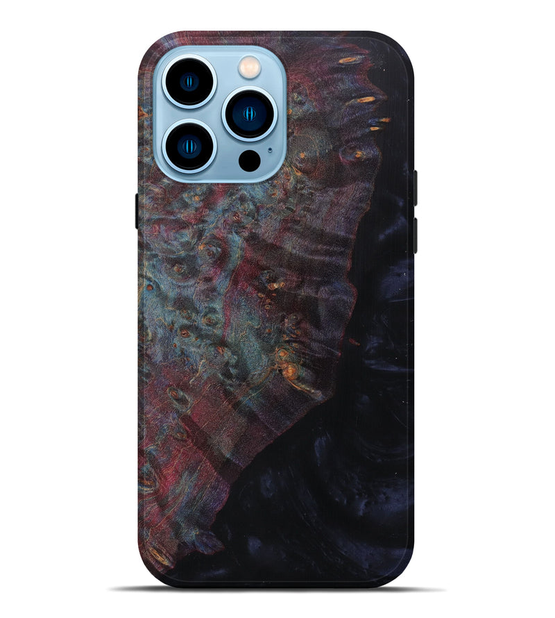 iPhone 14 Pro Max Wood+Resin Live Edge Phone Case - Selma (Pure Black, 604543)