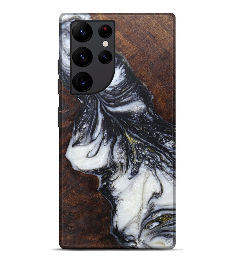 Galaxy S22 Ultra Wood+Resin Live Edge Phone Case - Dagmar (Black & White, 598660)