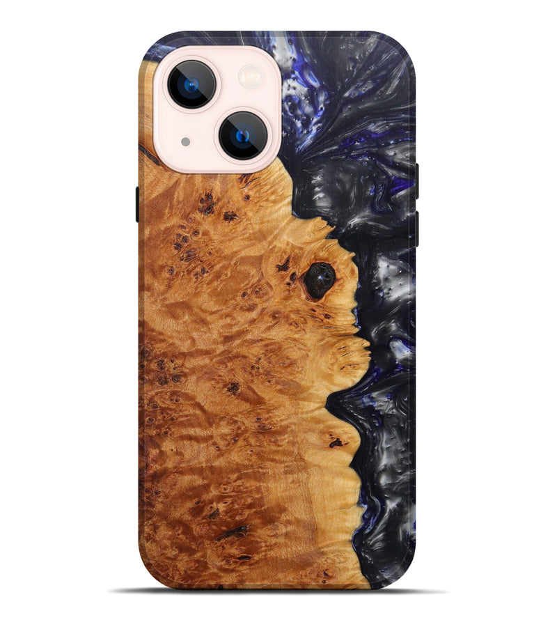 iPhone 14 Plus Wood+Resin Live Edge Phone Case - Flo (Metallic, 597370)