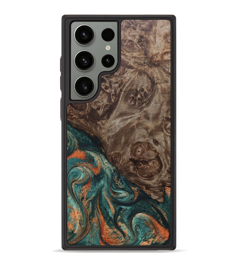 Galaxy S23 Ultra Wood+Resin Phone Case - Tyshawn (Green, 630609)