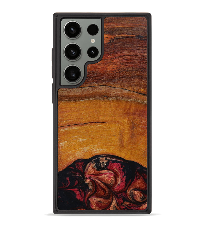 Galaxy S23 Ultra Wood+Resin Phone Case - Velma (Red, 645418)