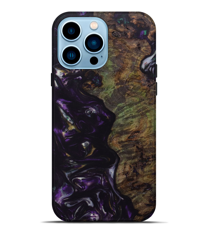 iPhone 14 Pro Max Wood+Resin Live Edge Phone Case - Shane (Purple, 632208)