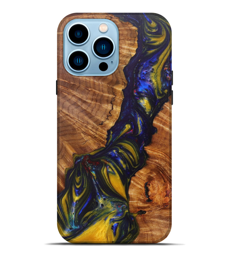 iPhone 14 Pro Max Wood+Resin Live Edge Phone Case - Audra (Artist Pick, 611180)