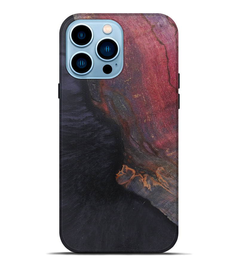 iPhone 14 Pro Max Wood+Resin Live Edge Phone Case - Justine (Pure Black, 590686)