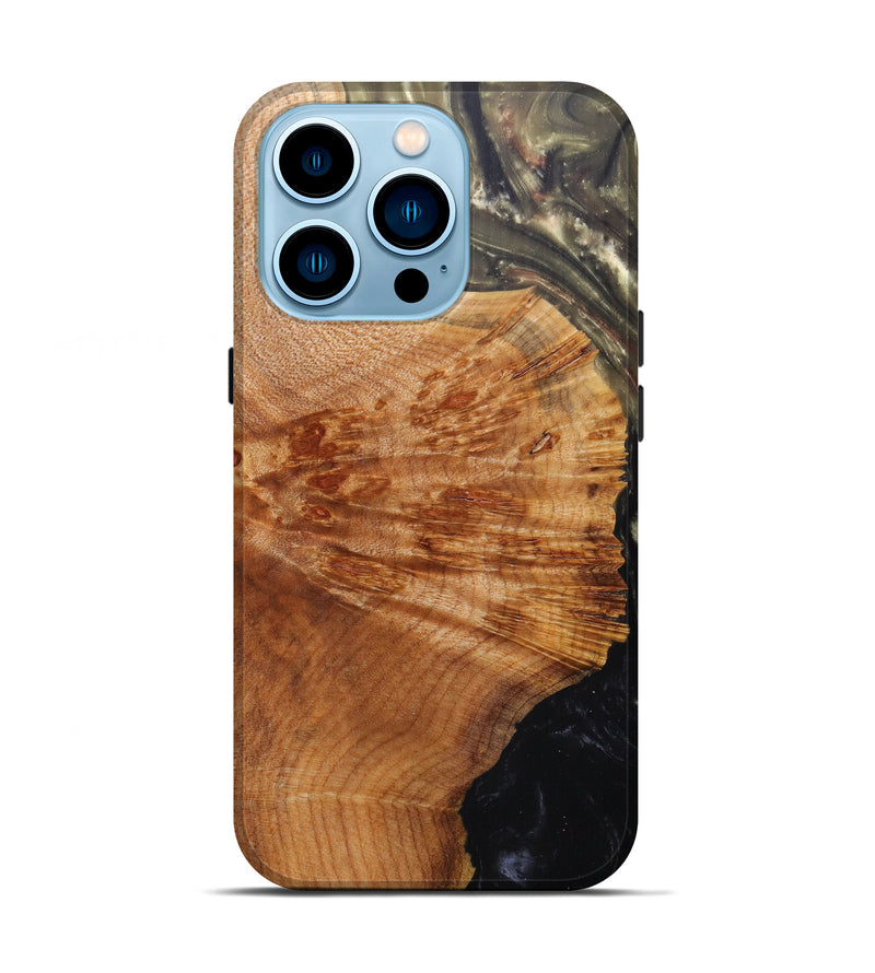 iPhone 14 Pro Wood+Resin Live Edge Phone Case - Bernelle (Metallic, 597281)