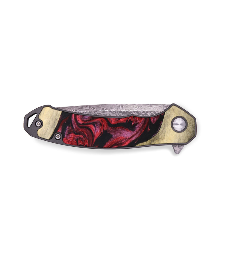EDC Wood+Resin Pocket Knife - Ashley (Red, 636392)