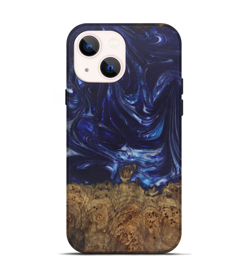 iPhone 13 Wood+Resin Live Edge Phone Case - Wiebren (Dark Blue, 577491)