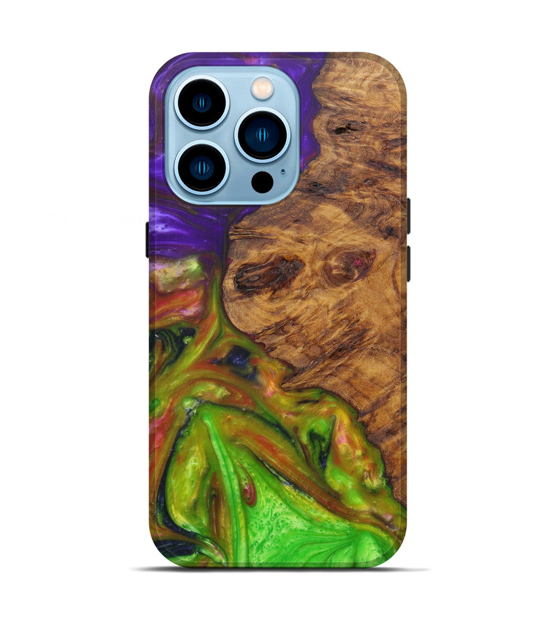 iPhone 14 Pro Wood+Resin Live Edge Phone Case - Dix (Purple, 596298)