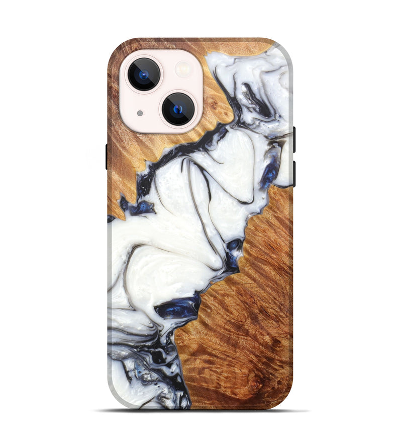 iPhone 13 Wood+Resin Live Edge Phone Case - Bobine (Black & White, 607213)