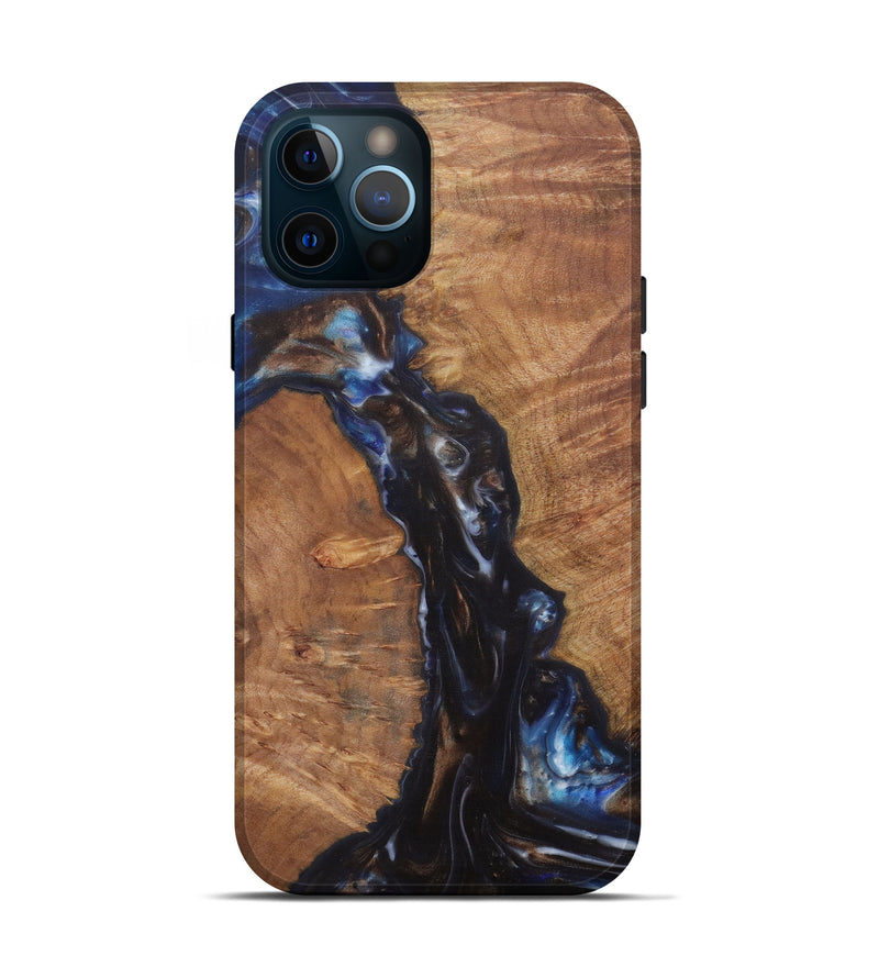 iPhone 12 Pro Wood+Resin Live Edge Phone Case - Marris (Dark Blue, 576759)