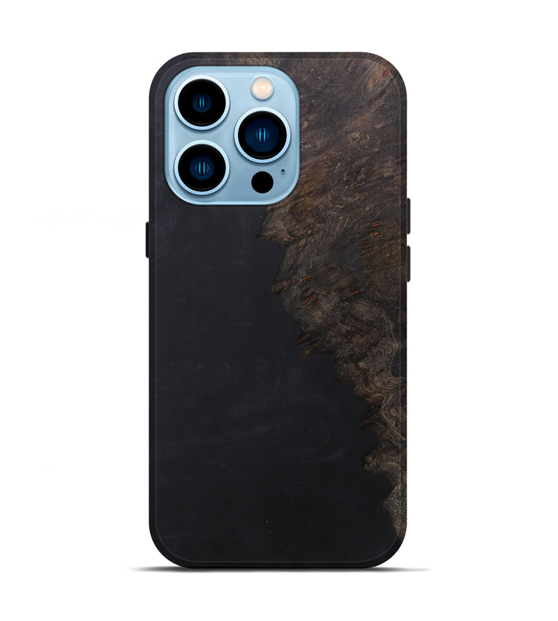 iPhone 14 Pro Wood+Resin Live Edge Phone Case - Dulciana (Pure Black, 604546)