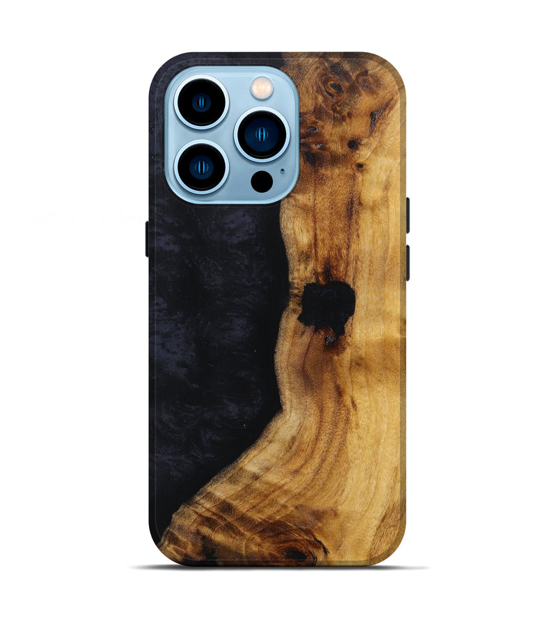 iPhone 14 Pro Wood+Resin Live Edge Phone Case - Queen (Black & White, 626656)