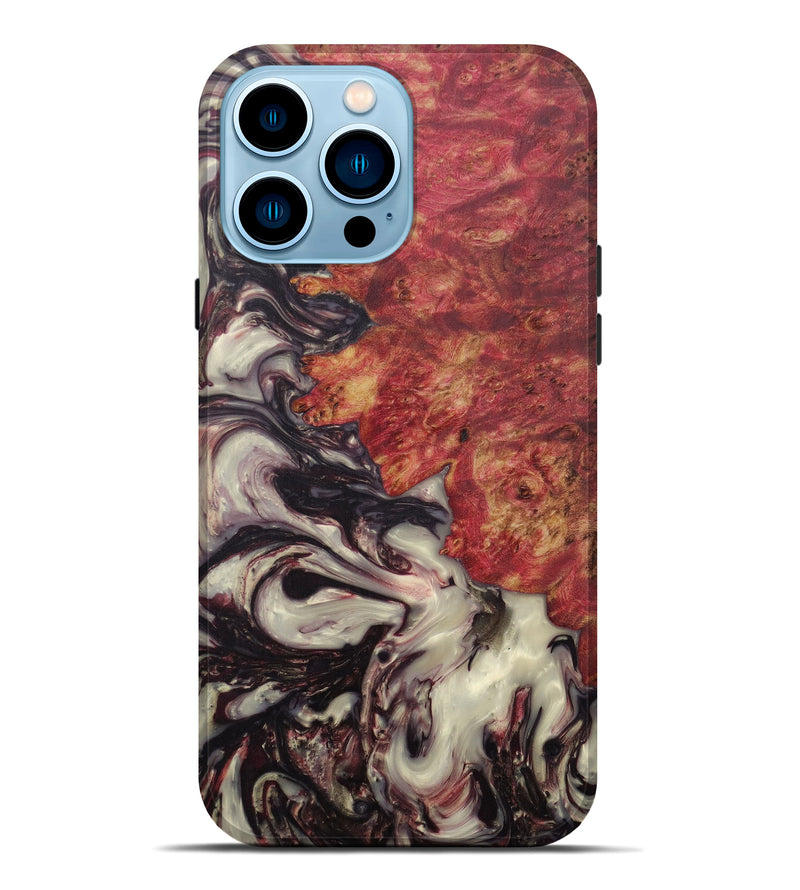 iPhone 14 Pro Max Wood+Resin Live Edge Phone Case - Aldo (Dark Red, 593769)