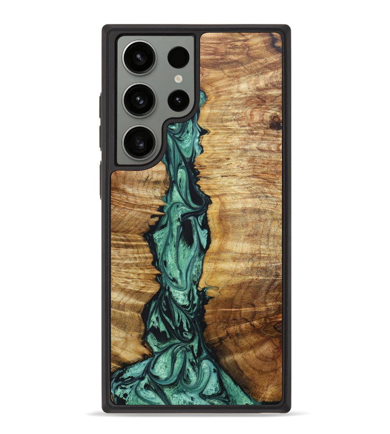 Galaxy S23 Ultra Wood+Resin Phone Case - Meredith (Green, 637484)